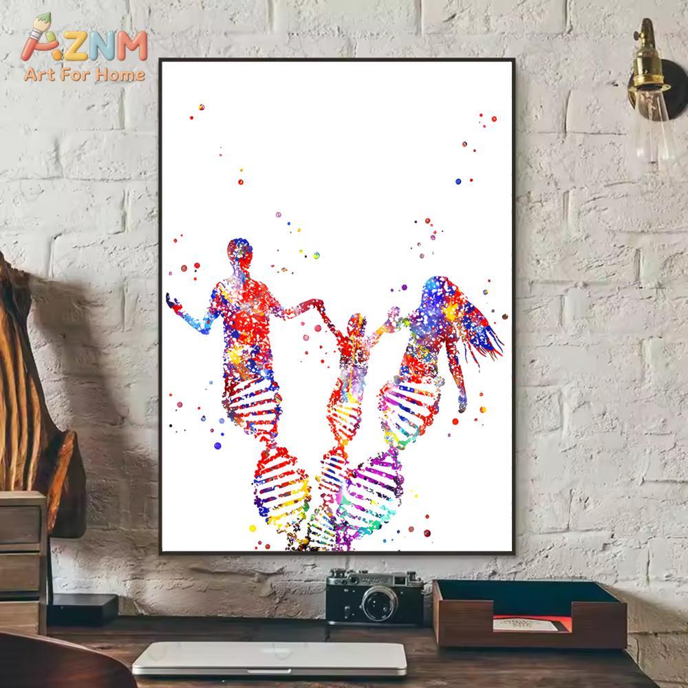 AZNM Colorful Watercolor DNA G - огляд і ціна Medical Lab Posters