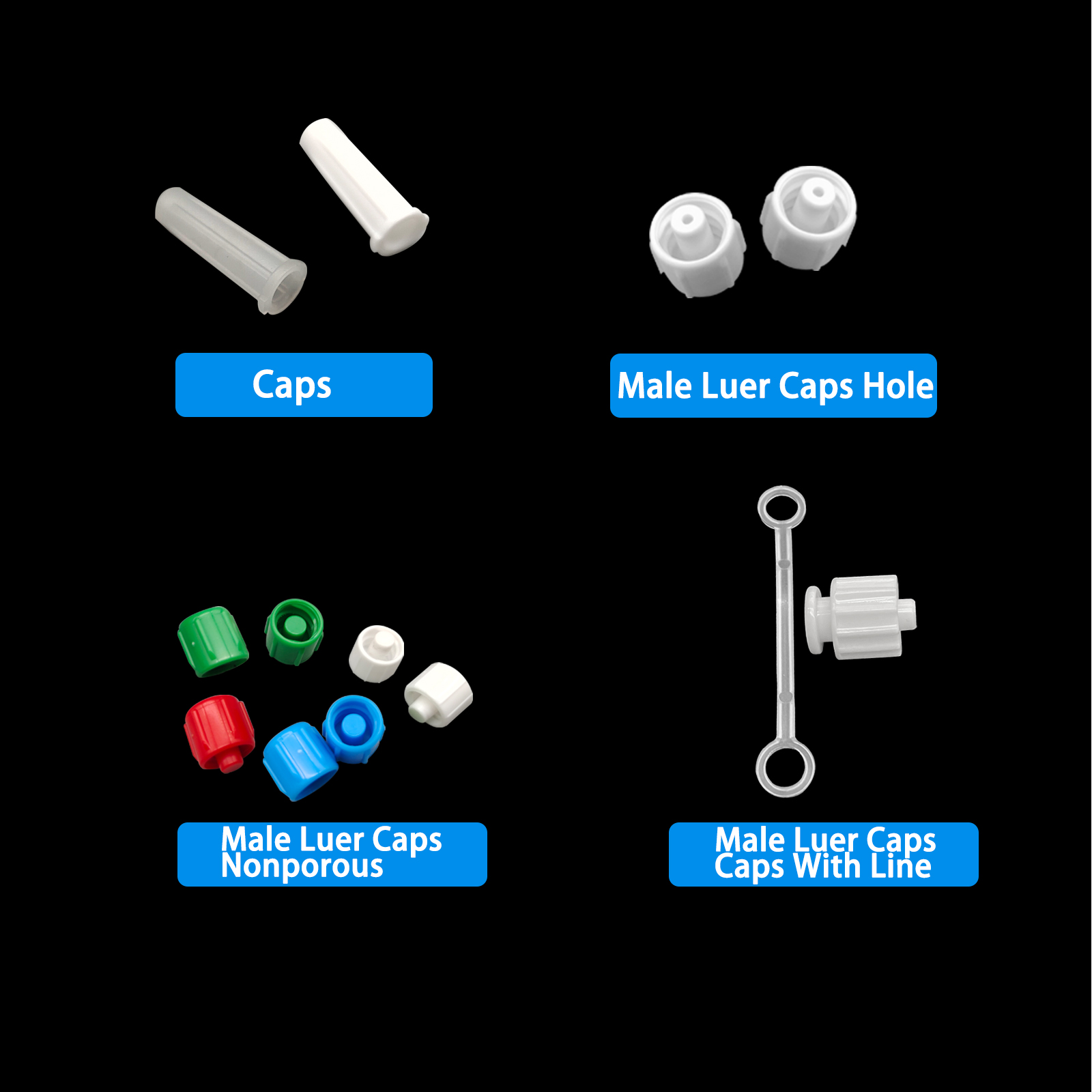 500pcs Male Luer Caps Hole for - огляд і ціна Medical Laboratory